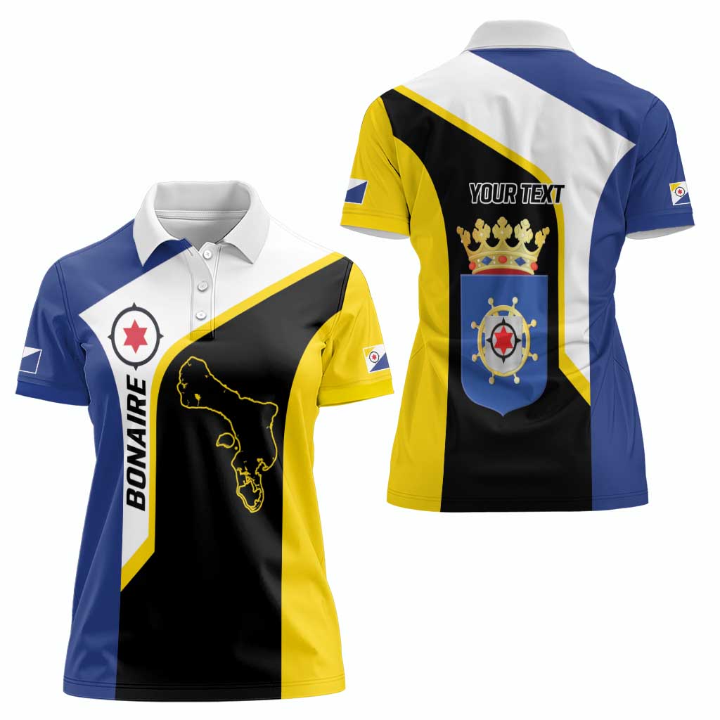 Caribbean Bonaire Personalized Women Polo Shirt Simple Flag Style - Wonder Print Shop
