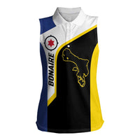 Caribbean Bonaire Personalized Women Sleeveless Polo Shirt Simple Flag Style - Wonder Print Shop