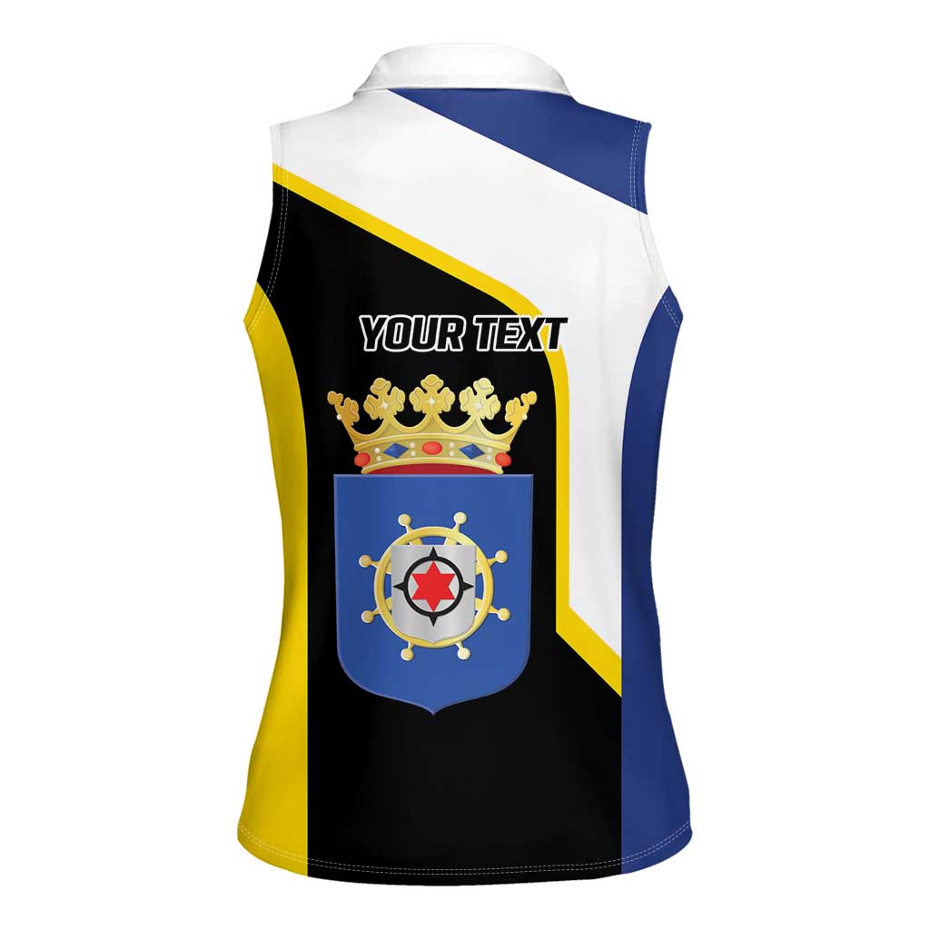 Caribbean Bonaire Personalized Women Sleeveless Polo Shirt Simple Flag Style - Wonder Print Shop
