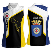 Caribbean Bonaire Personalized Women Sleeveless Polo Shirt Simple Flag Style - Wonder Print Shop