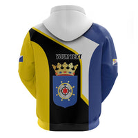 Caribbean Bonaire Personalized Zip Hoodie Simple Flag Style - Wonder Print Shop