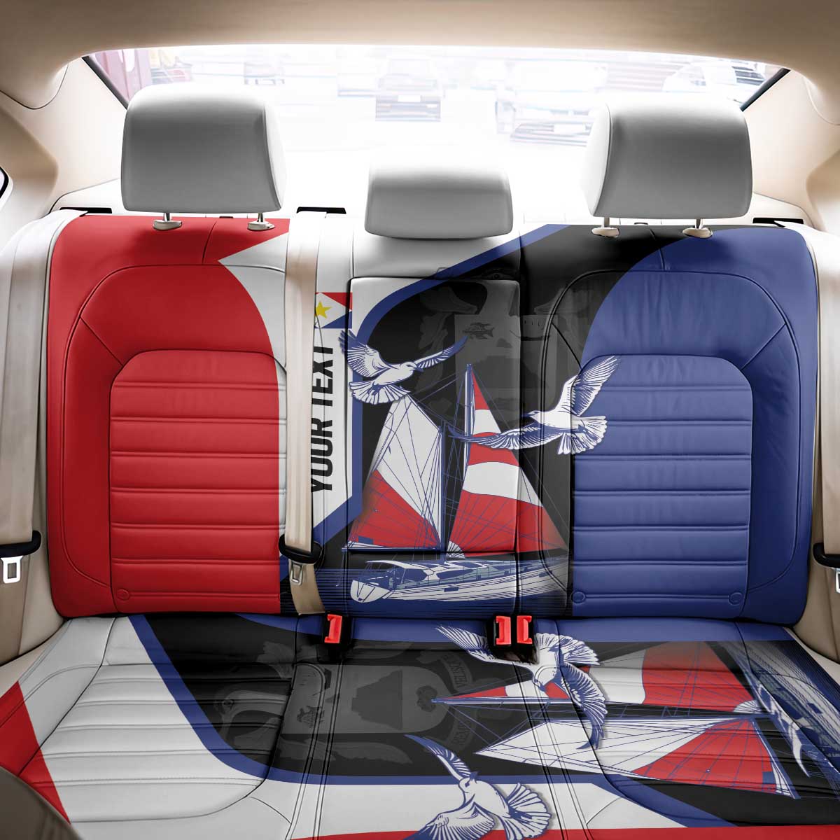 Caribbean Saba Personalized Back Car Seat Cover Remis Velisque Sail the Seas - Wonder Print Shop