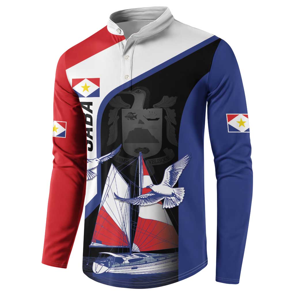 Caribbean Saba Personalized Button Sweatshirt Remis Velisque Sail the Seas - Wonder Print Shop