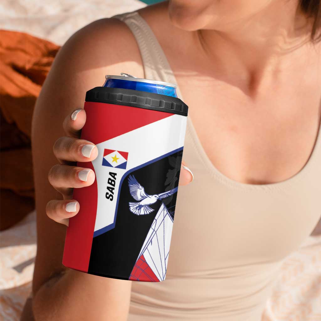 Caribbean Saba Personalized 4 in 1 Can Cooler Tumbler Remis Velisque Sail the Seas - Wonder Print Shop