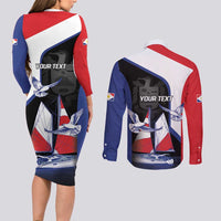 Caribbean Saba Personalized Couples Matching Long Sleeve Bodycon Dress and Long Sleeve Button Shirt Remis Velisque Sail the Seas - Wonder Print Shop