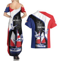 Caribbean Saba Personalized Couples Matching Summer Maxi Dress and Hawaiian Shirt Remis Velisque Sail the Seas - Wonder Print Shop