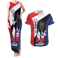Caribbean Saba Personalized Couples Matching Tank Maxi Dress and Hawaiian Shirt Remis Velisque Sail the Seas - Wonder Print Shop