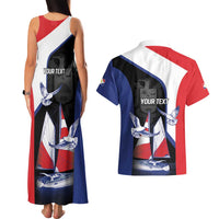 Caribbean Saba Personalized Couples Matching Tank Maxi Dress and Hawaiian Shirt Remis Velisque Sail the Seas - Wonder Print Shop