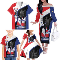 Caribbean Saba Personalized Family Matching Off The Shoulder Long Sleeve Dress and Hawaiian Shirt Remis Velisque Sail the Seas - Wonder Print Shop