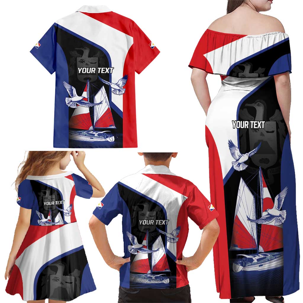 Caribbean Saba Personalized Family Matching Off Shoulder Maxi Dress and Hawaiian Shirt Remis Velisque Sail the Seas - Wonder Print Shop