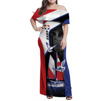 Caribbean Saba Personalized Family Matching Off Shoulder Maxi Dress and Hawaiian Shirt Remis Velisque Sail the Seas - Wonder Print Shop