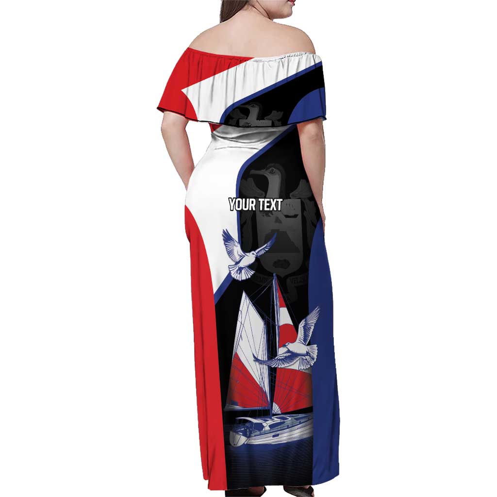 Caribbean Saba Personalized Family Matching Off Shoulder Maxi Dress and Hawaiian Shirt Remis Velisque Sail the Seas - Wonder Print Shop