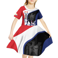 Caribbean Saba Personalized Kid Short Sleeve Dress Remis Velisque Sail the Seas - Wonder Print Shop
