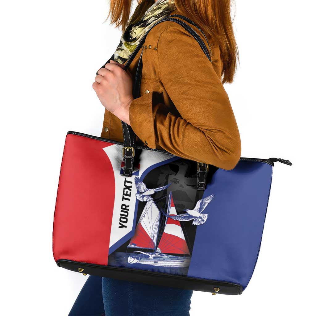 Caribbean Saba Personalized Leather Tote Bag Remis Velisque Sail the Seas - Wonder Print Shop