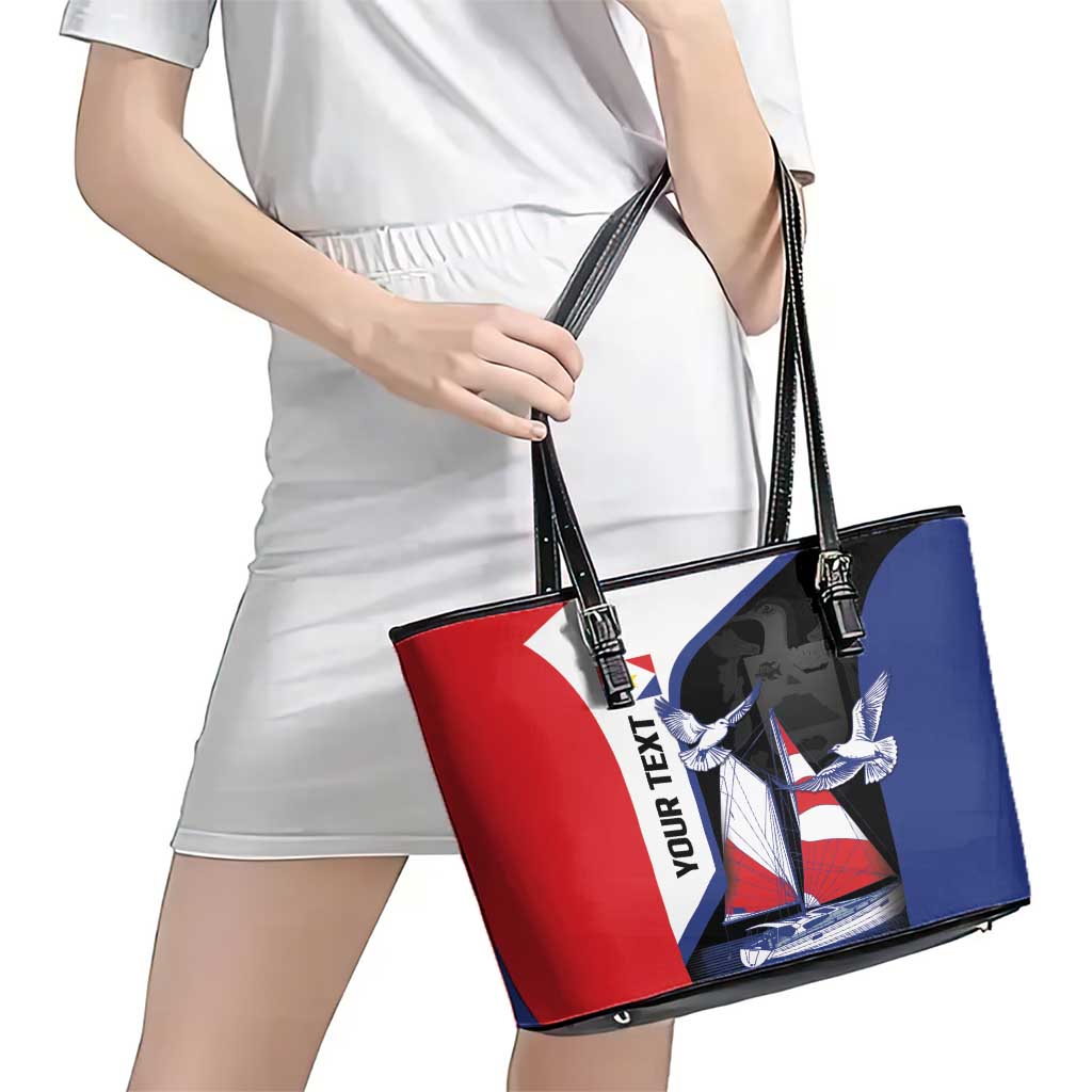 Caribbean Saba Personalized Leather Tote Bag Remis Velisque Sail the Seas - Wonder Print Shop