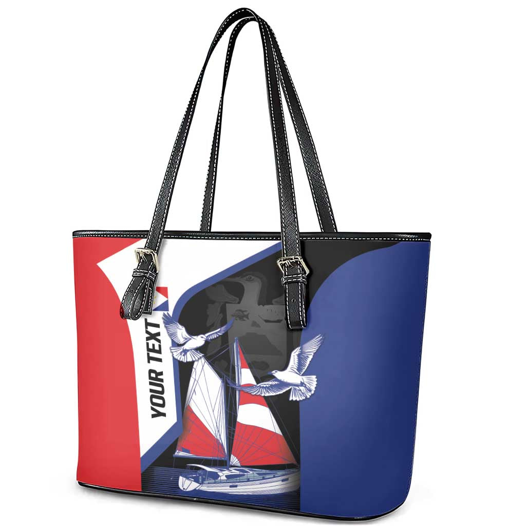 Caribbean Saba Personalized Leather Tote Bag Remis Velisque Sail the Seas - Wonder Print Shop