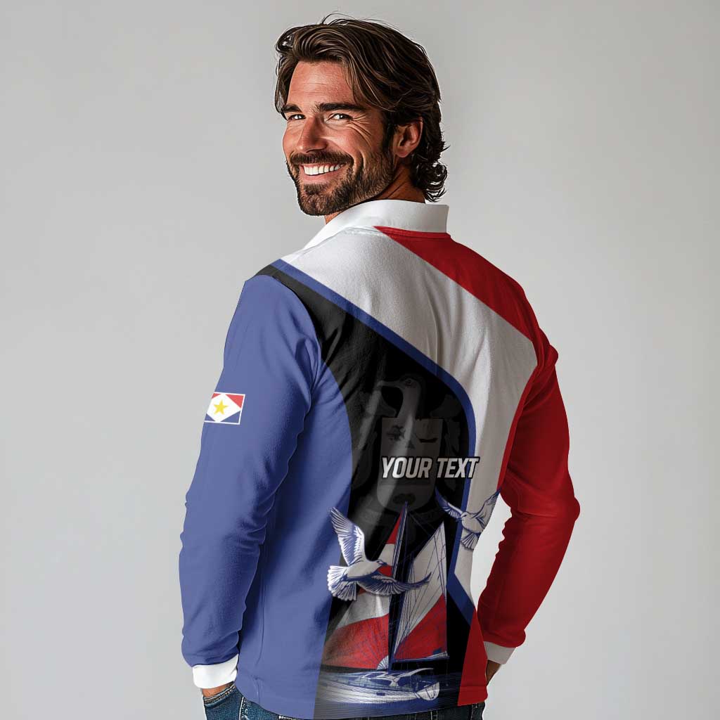 Caribbean Saba Personalized Long Sleeve Polo Shirt Remis Velisque Sail the Seas - Wonder Print Shop