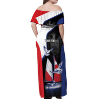 Caribbean Saba Personalized Off Shoulder Maxi Dress Remis Velisque Sail the Seas - Wonder Print Shop