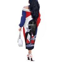 Caribbean Saba Personalized Off The Shoulder Long Sleeve Dress Remis Velisque Sail the Seas - Wonder Print Shop