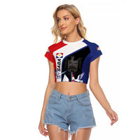 Caribbean Saba Personalized Raglan Cropped T Shirt Remis Velisque Sail the Seas - Wonder Print Shop