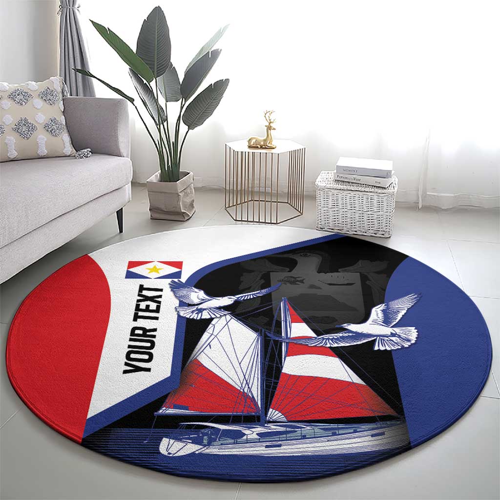 Caribbean Saba Personalized Round Carpet Remis Velisque Sail the Seas - Wonder Print Shop
