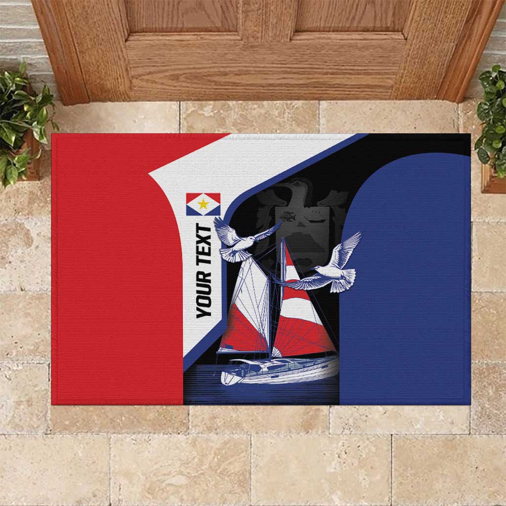 Caribbean Saba Personalized Rubber Doormat Remis Velisque Sail the Seas - Wonder Print Shop