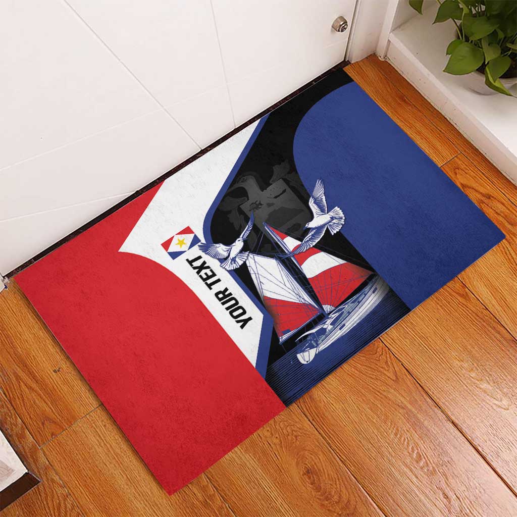 Caribbean Saba Personalized Rubber Doormat Remis Velisque Sail the Seas - Wonder Print Shop