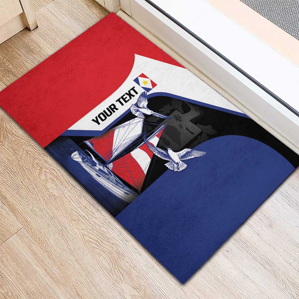 Caribbean Saba Personalized Rubber Doormat Remis Velisque Sail the Seas - Wonder Print Shop