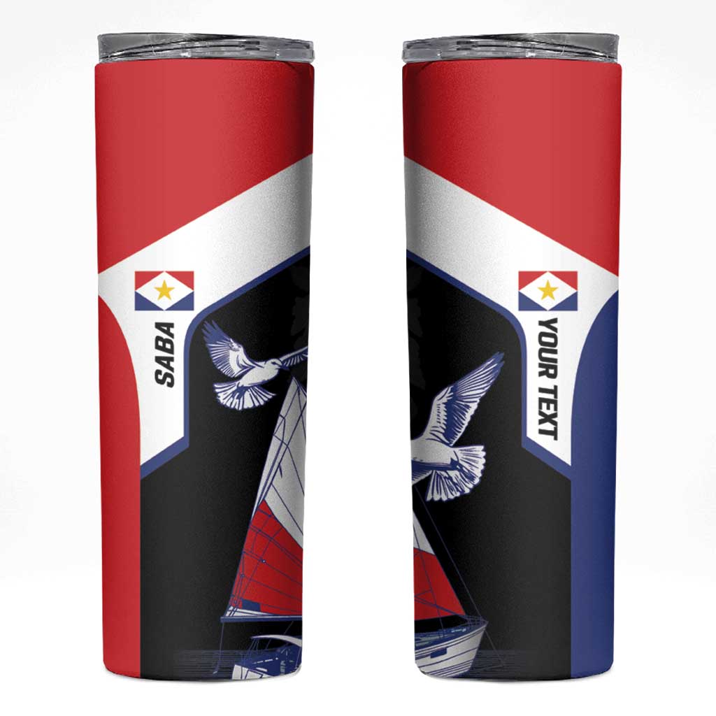 Caribbean Saba Personalized Skinny Tumbler Remis Velisque Sail the Seas - Wonder Print Shop