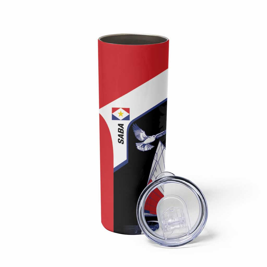 Caribbean Saba Personalized Skinny Tumbler Remis Velisque Sail the Seas - Wonder Print Shop