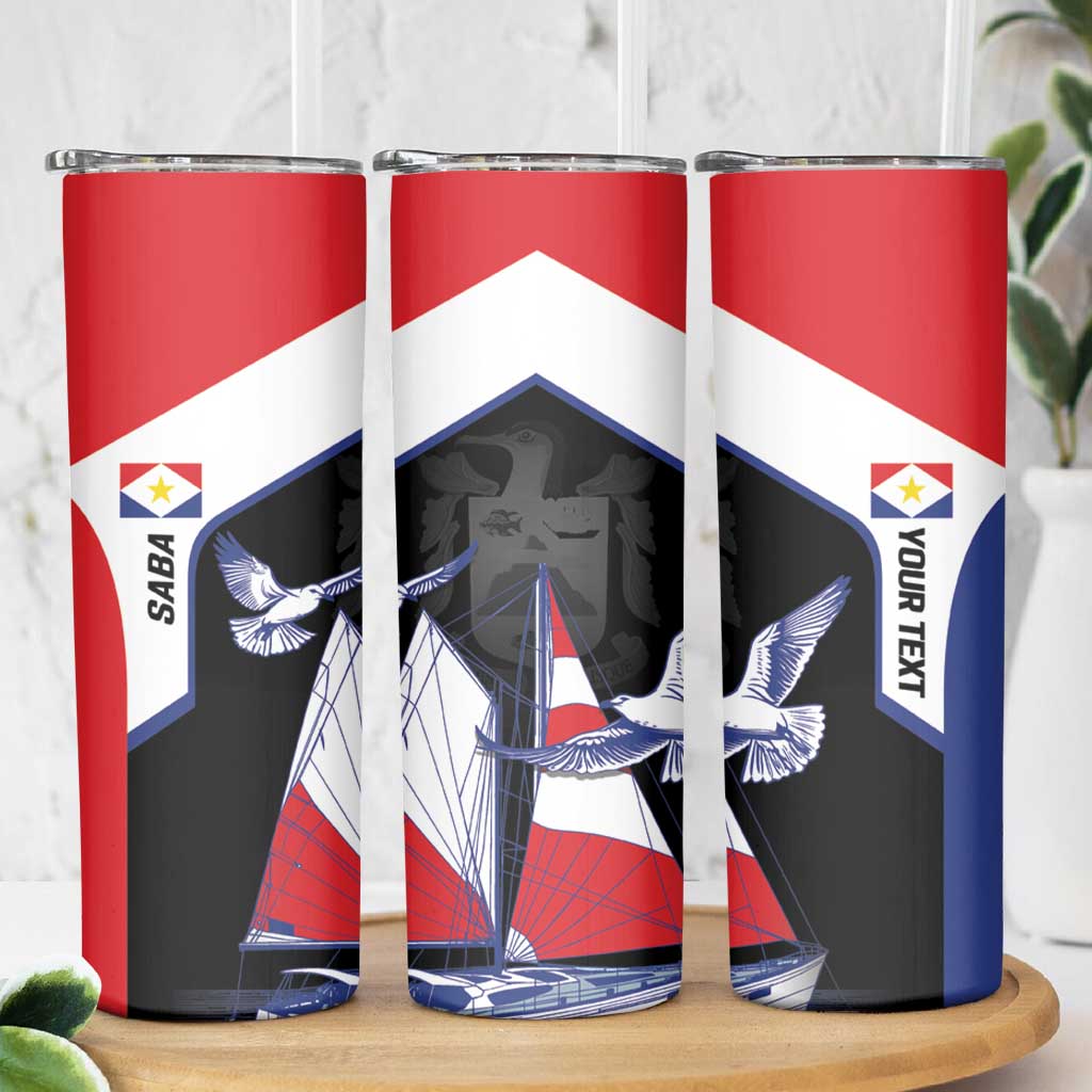 Caribbean Saba Personalized Skinny Tumbler Remis Velisque Sail the Seas - Wonder Print Shop