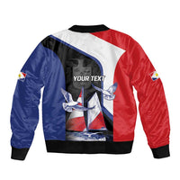 Caribbean Saba Personalized Sleeve Zip Bomber Jacket Remis Velisque Sail the Seas - Wonder Print Shop