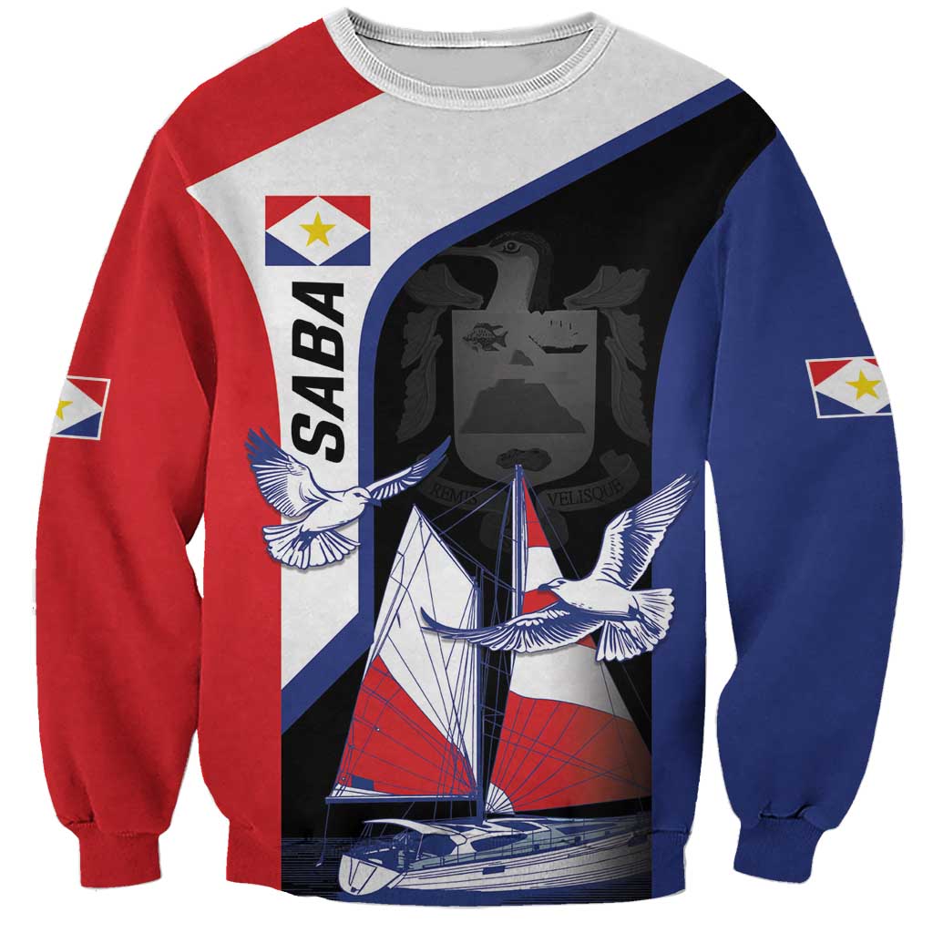 Caribbean Saba Personalized Sweatshirt Remis Velisque Sail the Seas - Wonder Print Shop