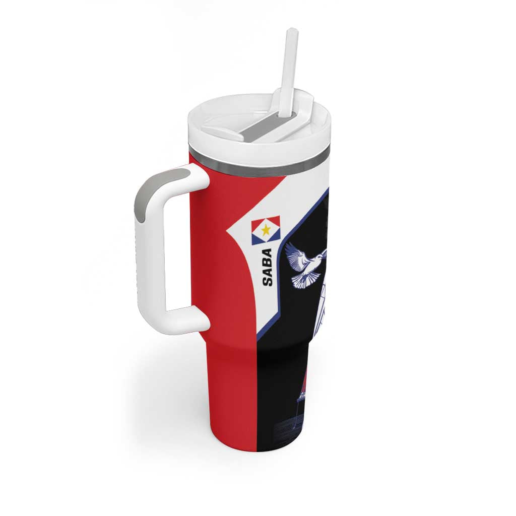 Caribbean Saba Personalized Tumbler With Handle Remis Velisque Sail the Seas - Wonder Print Shop