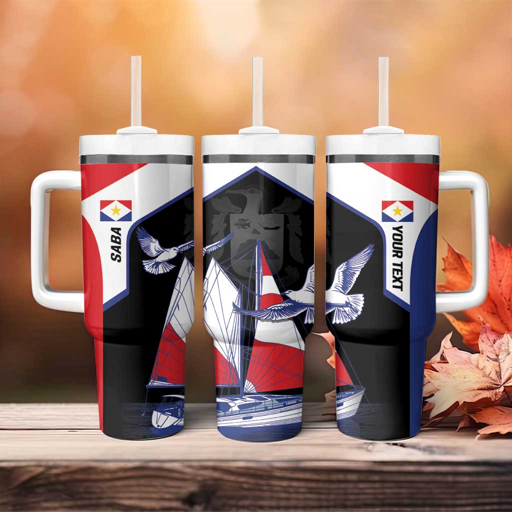 Caribbean Saba Personalized Tumbler With Handle Remis Velisque Sail the Seas - Wonder Print Shop
