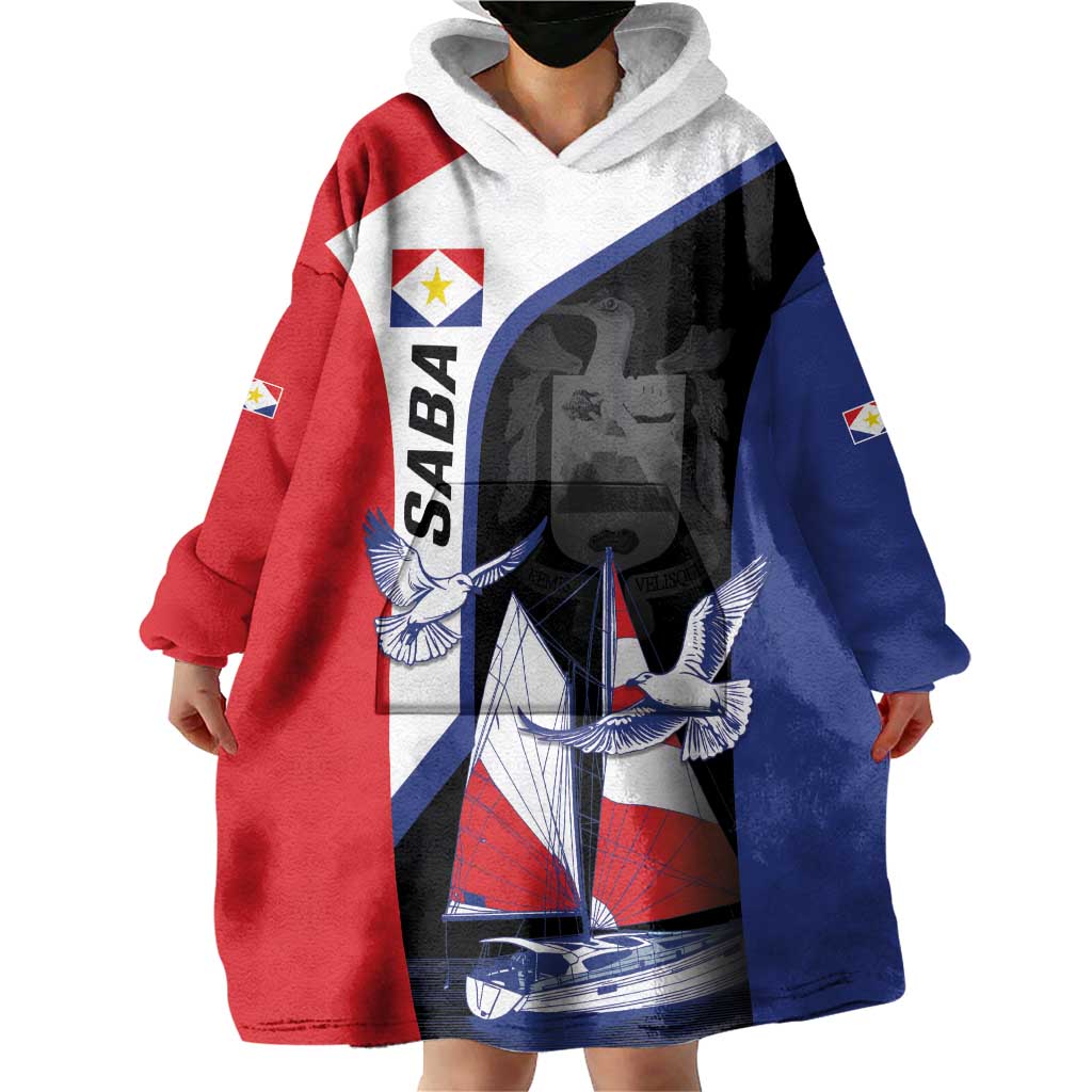 Caribbean Saba Personalized Wearable Blanket Hoodie Remis Velisque Sail the Seas - Wonder Print Shop