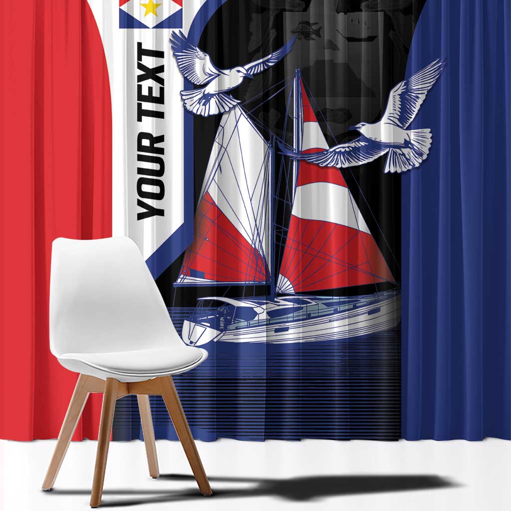 Caribbean Saba Personalized Window Curtain Remis Velisque Sail the Seas - Wonder Print Shop