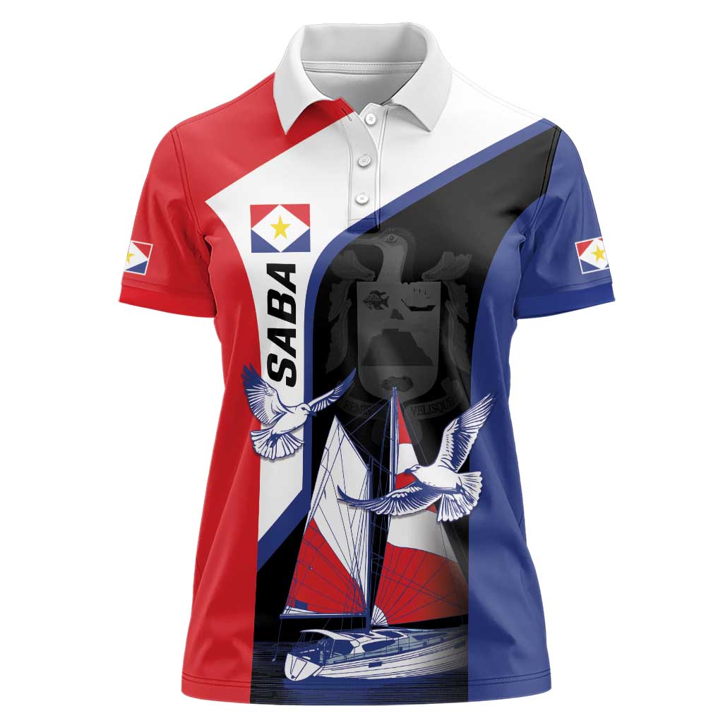 Caribbean Saba Personalized Women Polo Shirt Remis Velisque Sail the Seas - Wonder Print Shop