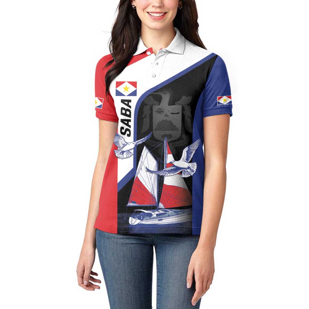 Caribbean Saba Personalized Women Polo Shirt Remis Velisque Sail the Seas - Wonder Print Shop