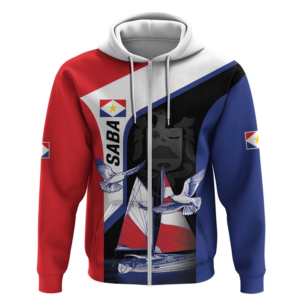 Caribbean Saba Personalized Zip Hoodie Remis Velisque Sail the Seas - Wonder Print Shop