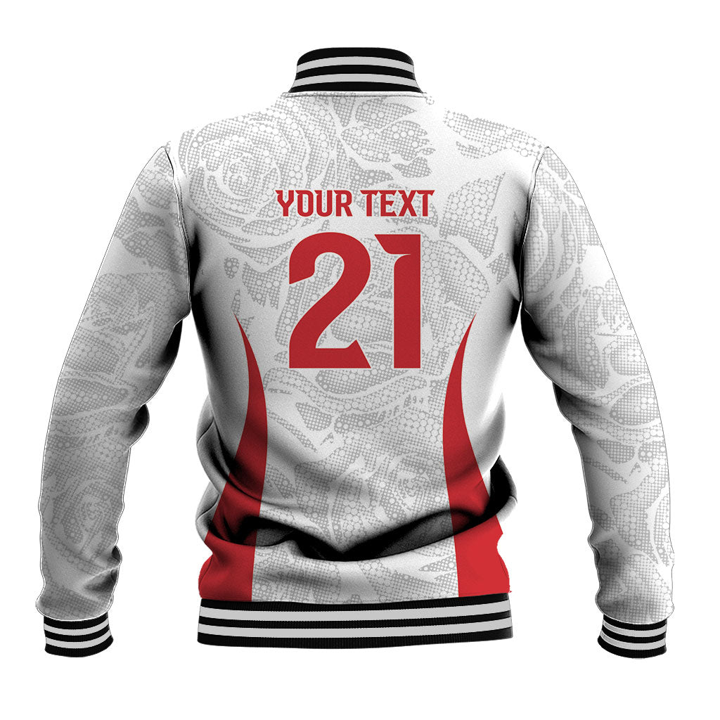England Rugby National Heritage Custom Baseball Jacket Tudor Rose Inspired Edition
