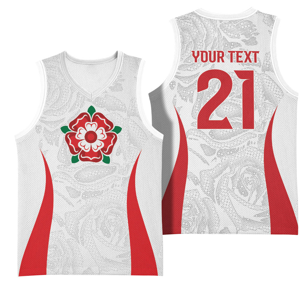 England Rugby National Heritage Custom Basketball Jersey Tudor Rose Inspired Edition