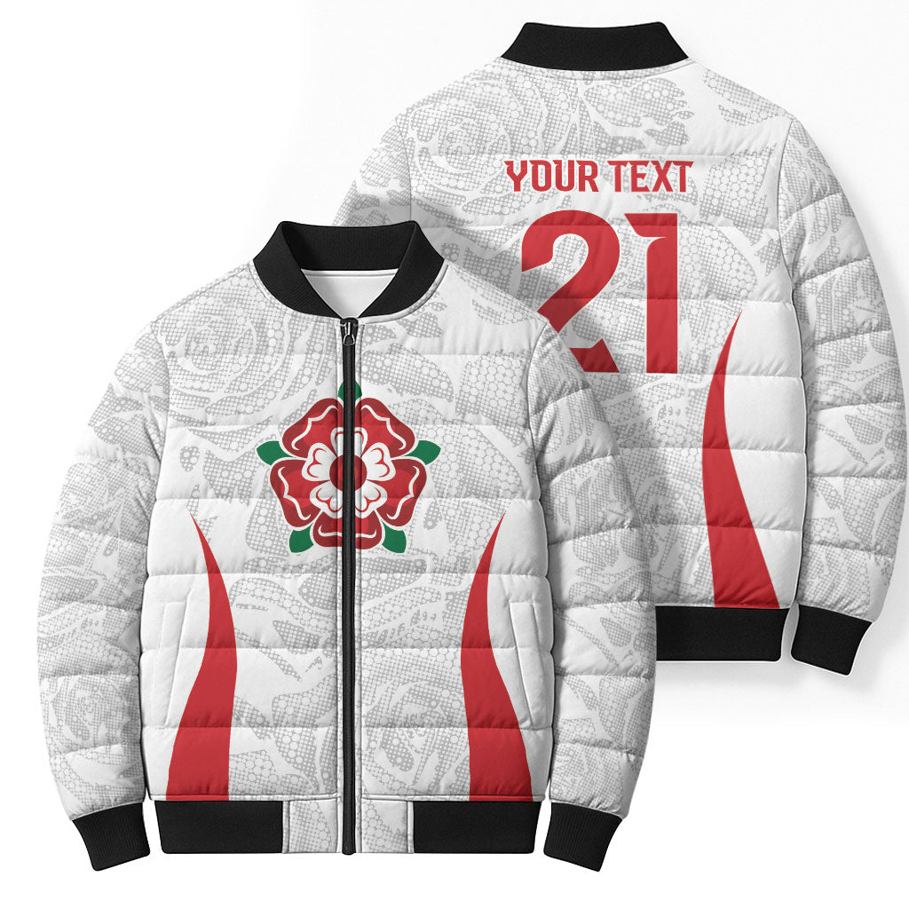 England Rugby National Heritage Custom Bomber Puffer Jacket Tudor Rose Inspired Edition
