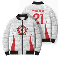 England Rugby National Heritage Custom Bomber Puffer Jacket Tudor Rose Inspired Edition