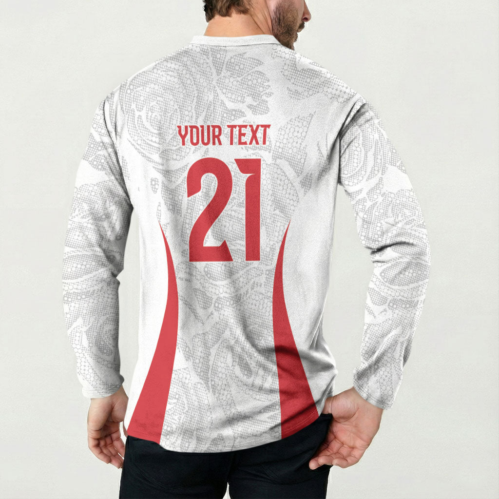 England Rugby National Heritage Custom Button Sweatshirt Tudor Rose Inspired Edition