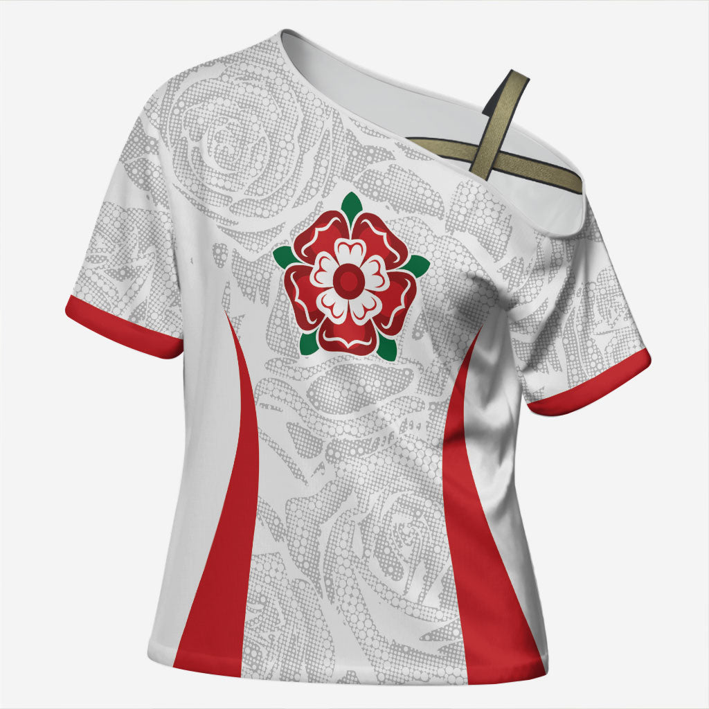England Rugby National Heritage Custom Cross Shoulder Shirt Tudor Rose Inspired Edition
