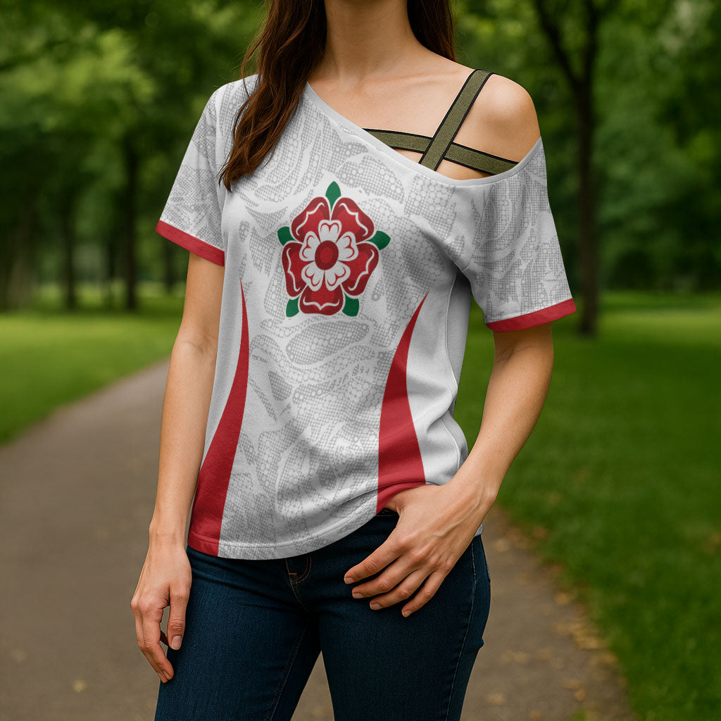 England Rugby National Heritage Custom Cross Shoulder Shirt Tudor Rose Inspired Edition