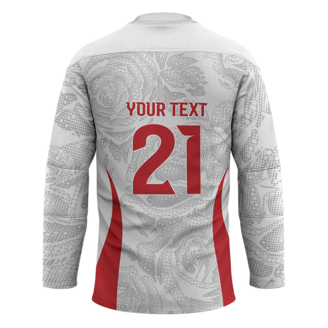England Rugby National Heritage Custom Hockey Jersey Tudor Rose Inspired Edition