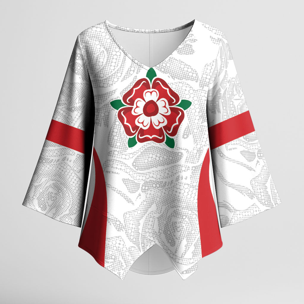 England Rugby National Heritage Custom Kimono Sleeve Blouse Tudor Rose Inspired Edition