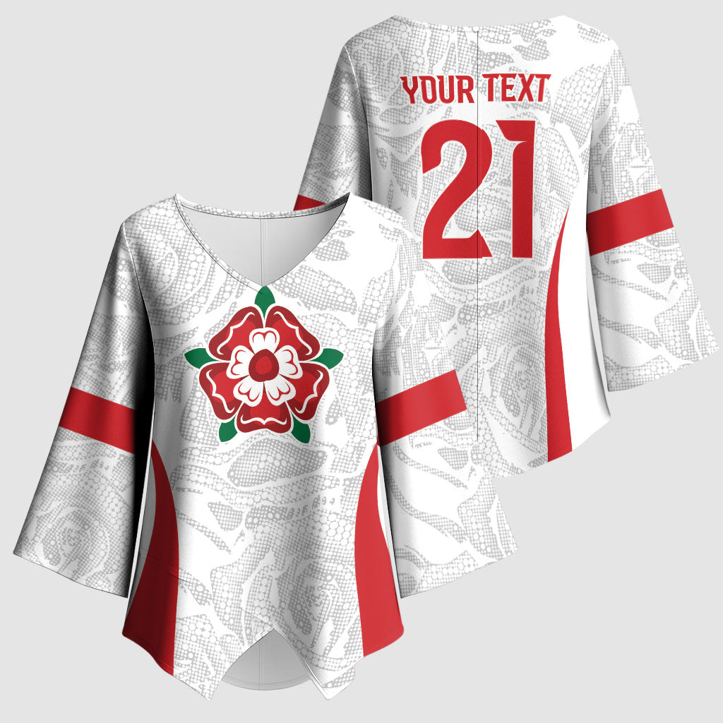 England Rugby National Heritage Custom Kimono Sleeve Blouse Tudor Rose Inspired Edition